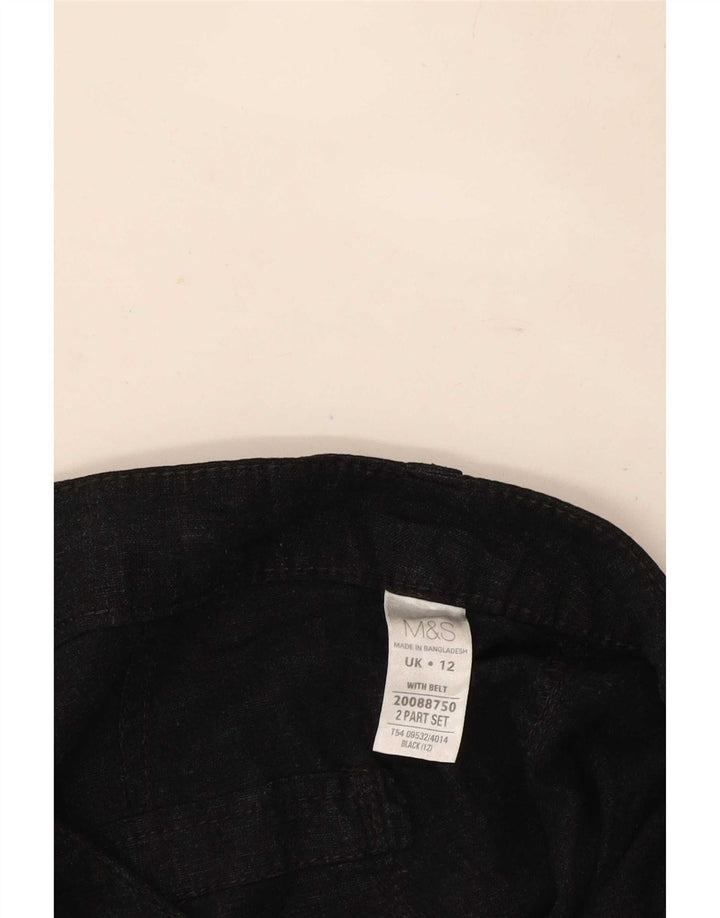 Женские капри Marks & Spencer UK 12 Medium W32, черные льняные брюки