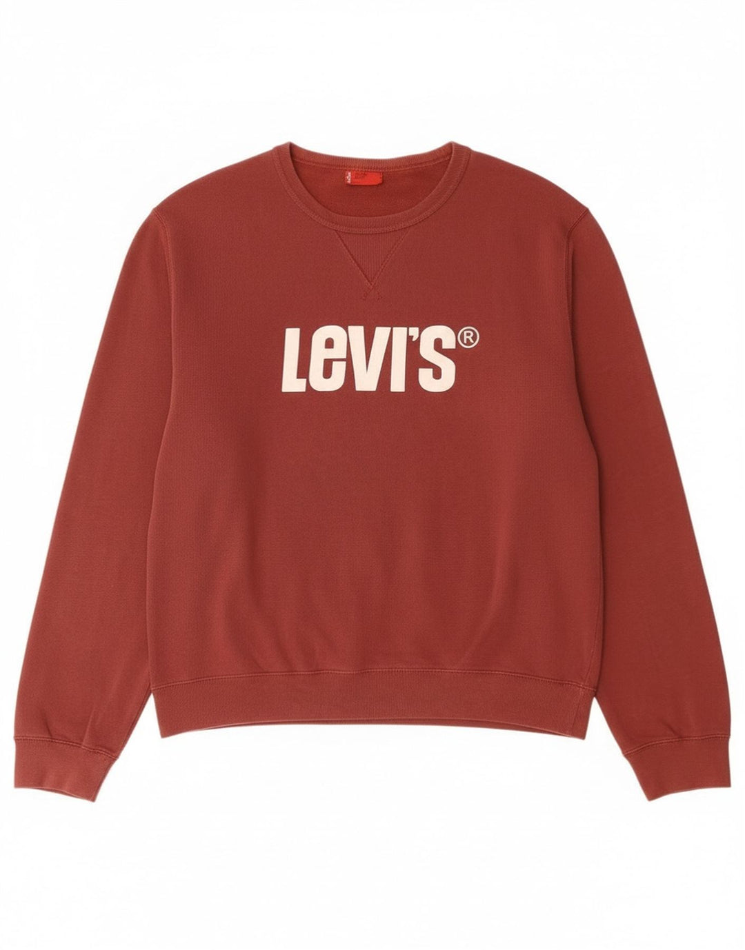 Мужской свитшот с рисунком Levi's, большой темно-бордовый хлопковый джемпер