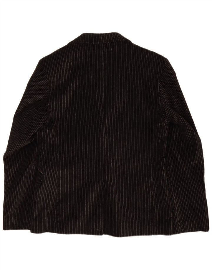 Мужской костюм из 2 предметов Vincent IT 48 Medium W30 L32, черный в тонкую полоску, с 2 пуговицами