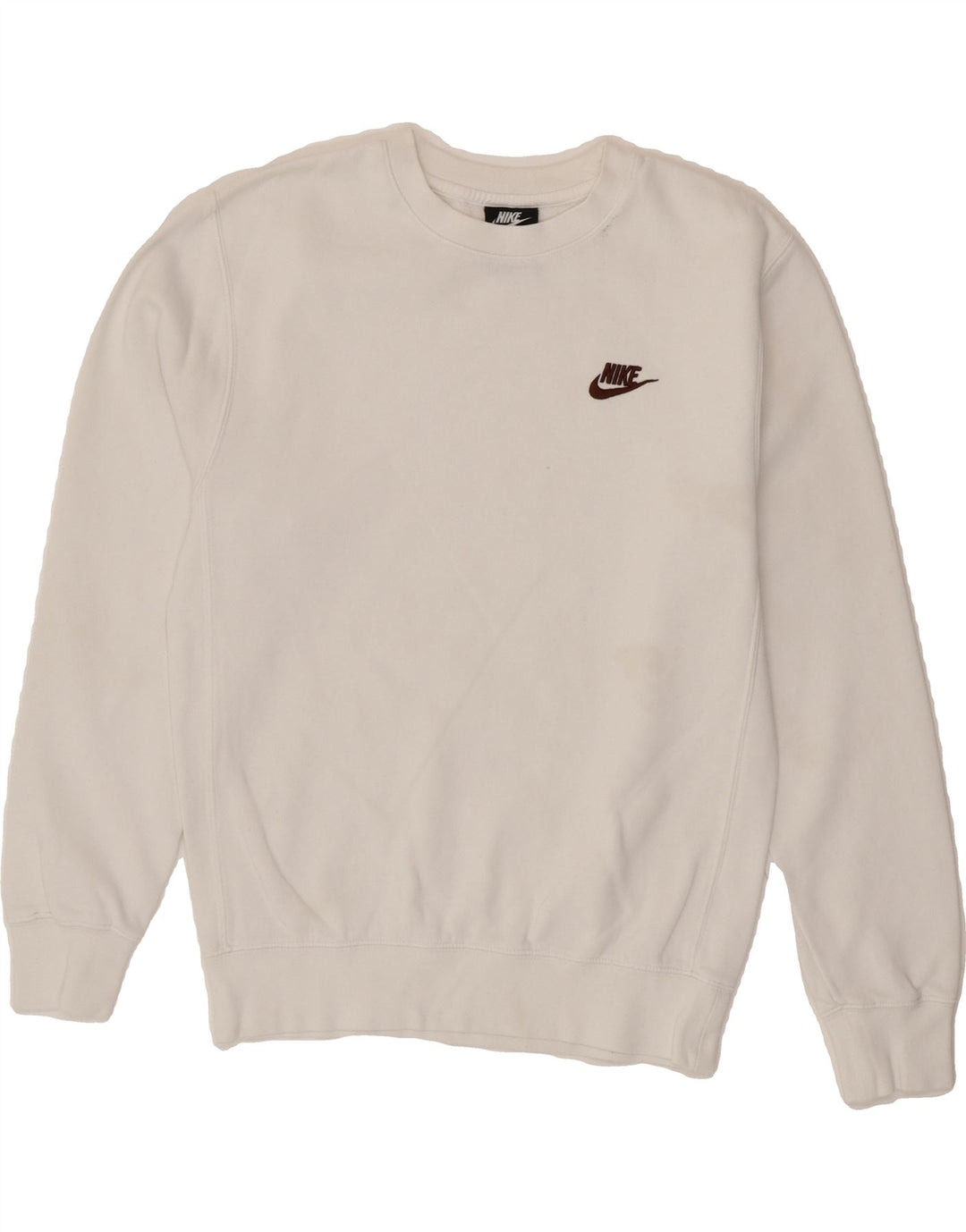 NIKE Womens Oversized Sweatshirt Jumper UK 6 XS White Vintage Nike and Second-Hand Nike from Messina Hembry 