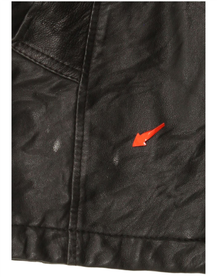 Мужская кожаная куртка VINTAGE UK 38 средний черный