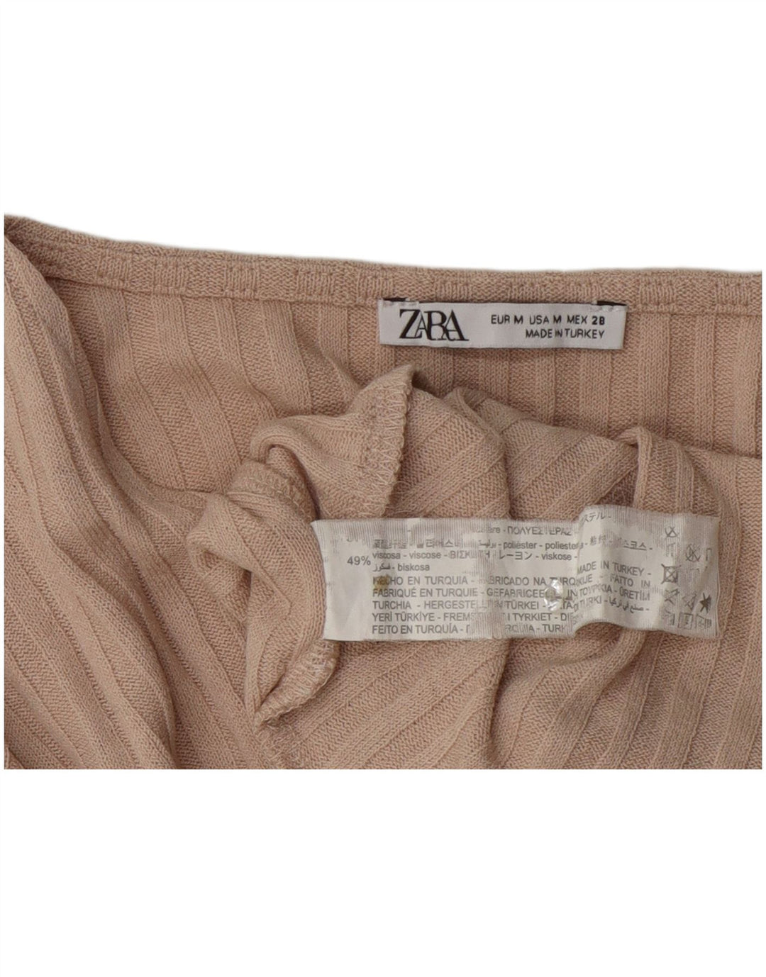 Женская укороченная блузка Zara UK 12, средний бежевый полиэстер