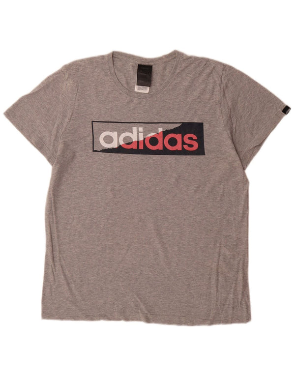 Мужская футболка Adidas с графическим рисунком, маленький серый хлопок