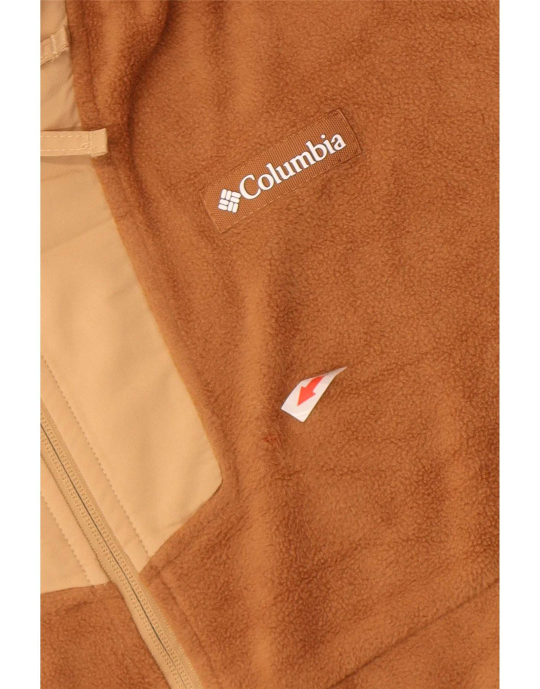 Мужской флисовый джемпер Columbia с воротником на молнии, средний коричневый, полиэстер с цветными блоками