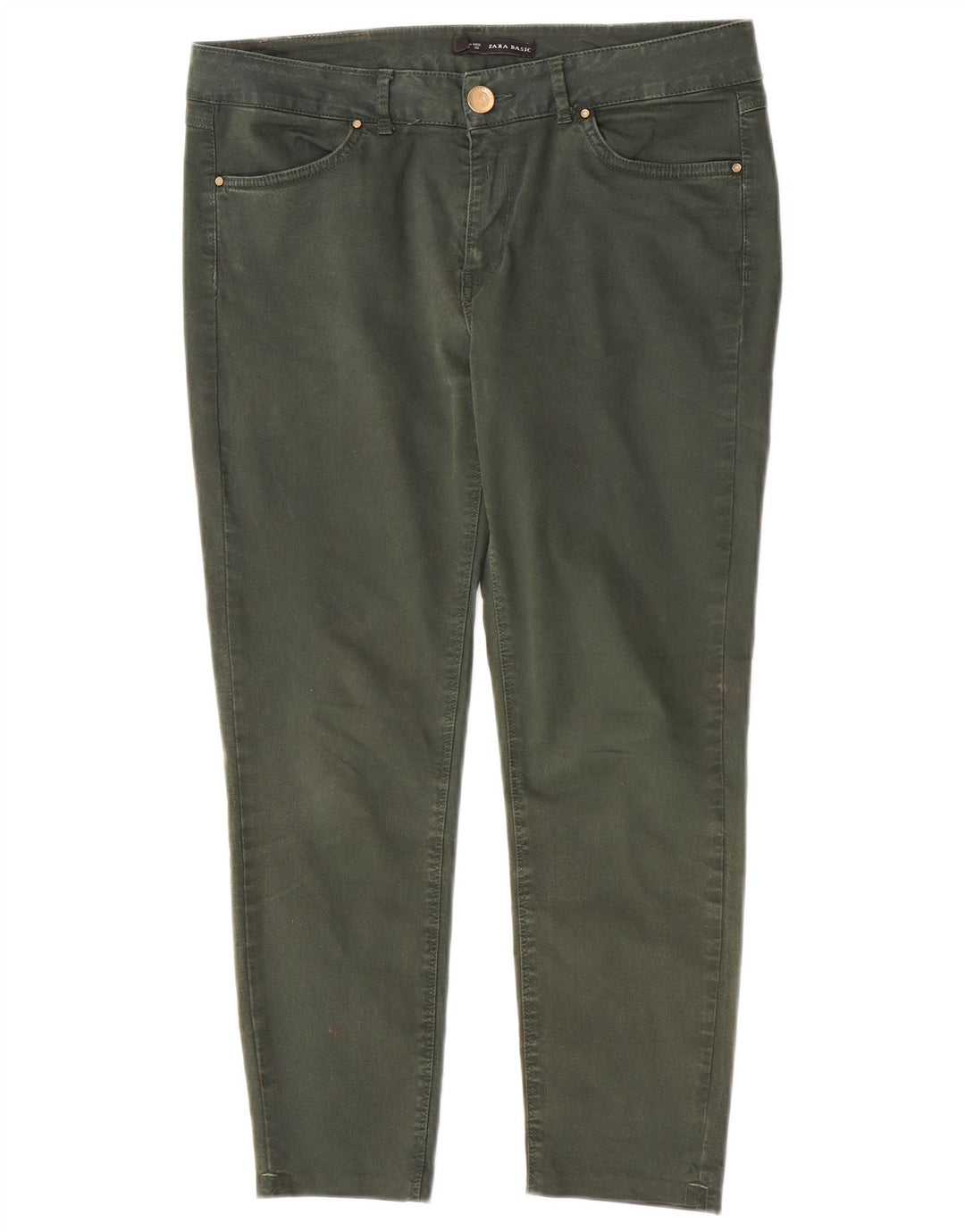 Женские укороченные джинсы Zara Slim EU 40 Medium W30 L24 Зеленые