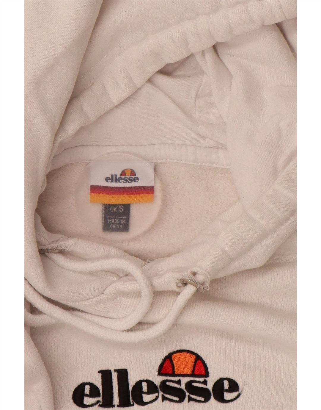 ELLESSE Мужской джемпер с капюшоном с рисунком, маленький белый, хлопковый