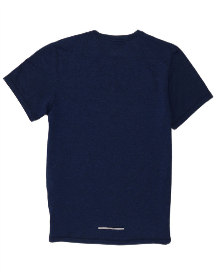 Мужская футболка Nike Dri Fit, маленький темно-синий полиэстер с геометрическим рисунком