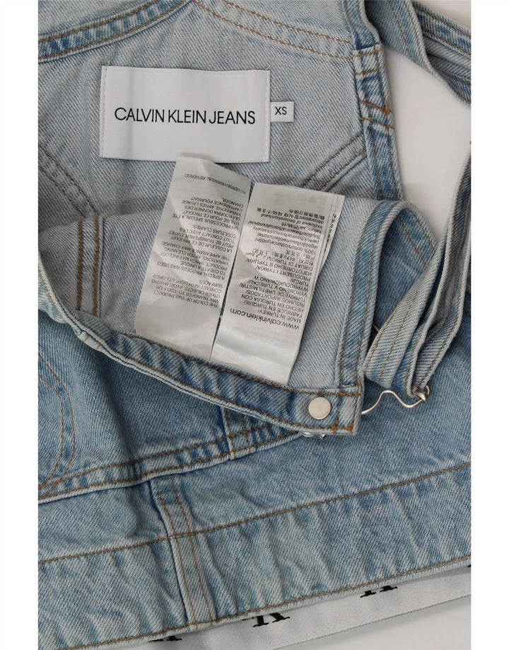 Женский джинсовый укороченный топ CALVIN KLEIN JEANS UK 4 XS, синий хлопок