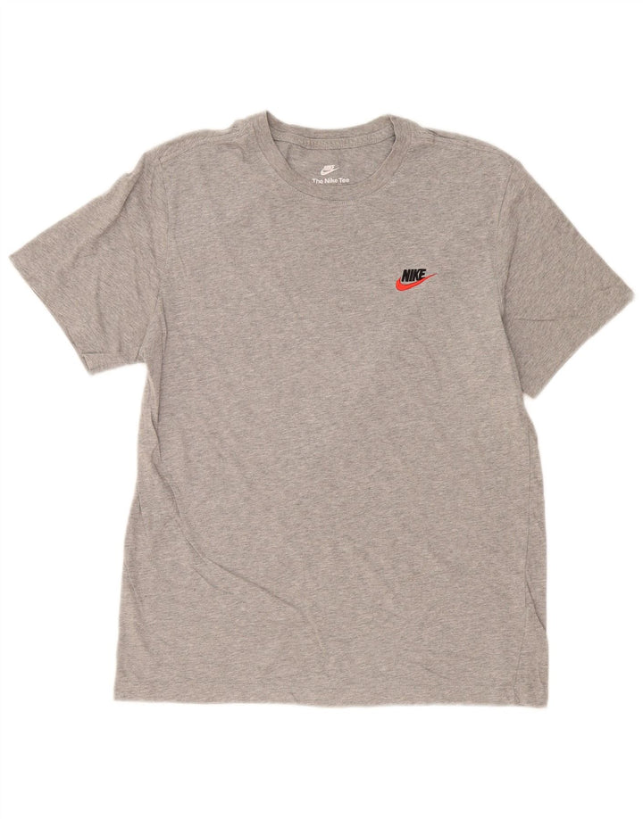 Мужская футболка Nike The Tee Top из хлопка среднего серого цвета