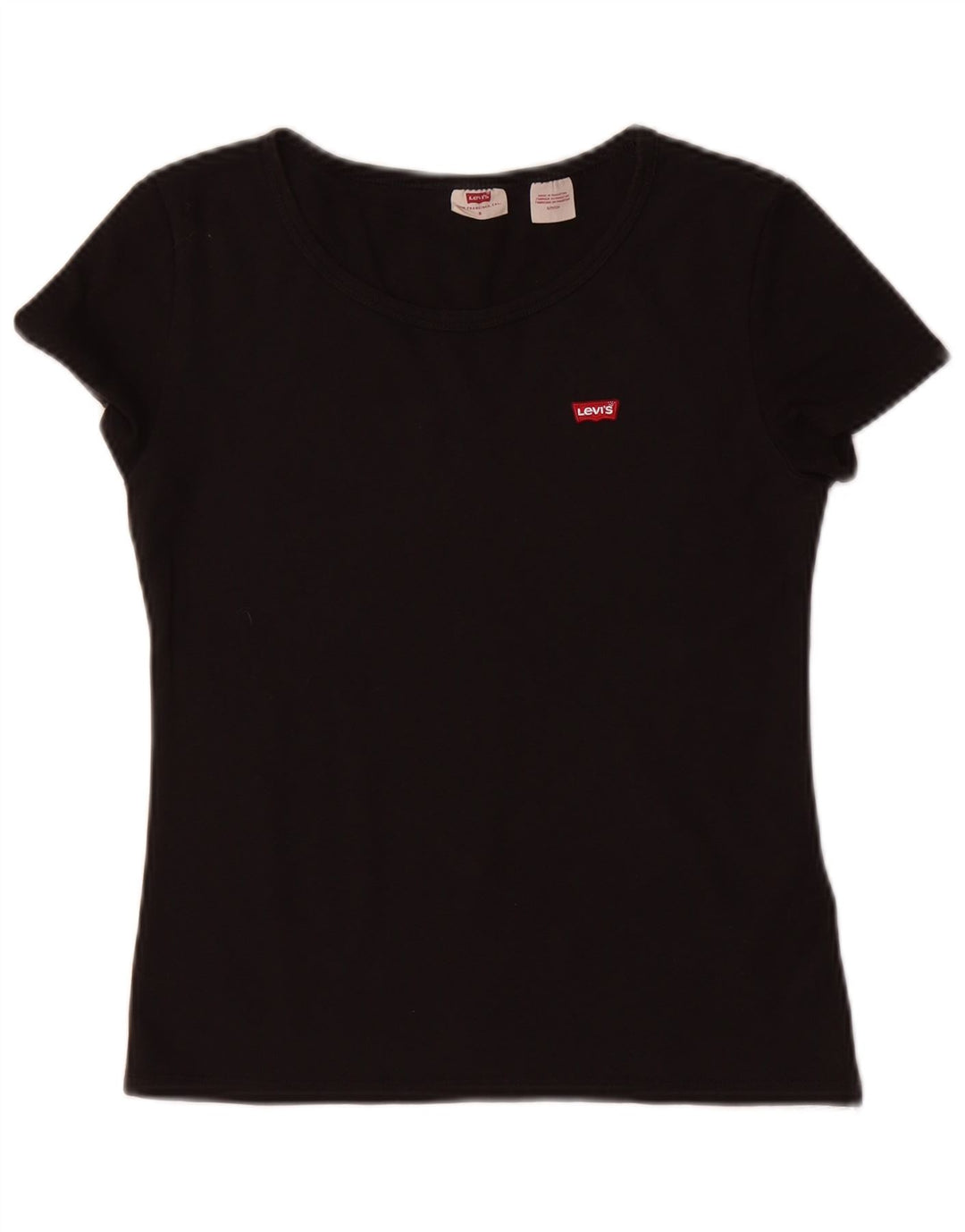LEVI'S Womens T-Shirt Top UK 10 Small Black Cotton