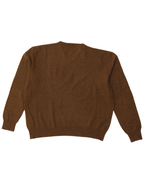 KAPPA Женский джемпер с v-образным вырезом UK 16, большой, хаки, овечья шерсть