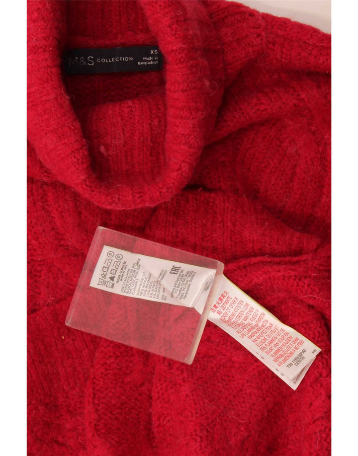 Женский свободный джемпер с высоким воротником Marks & Spencer UK 6 XS красный