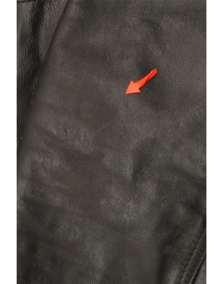 Винтажная мужская кожаная куртка UK 42 XL, черная кожа