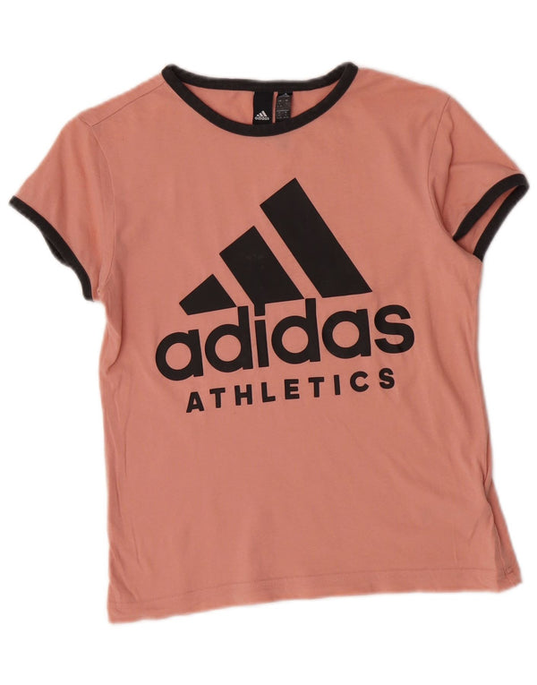 Женская футболка с рисунком Adidas Top UK 8/10, маленький розовый хлопок