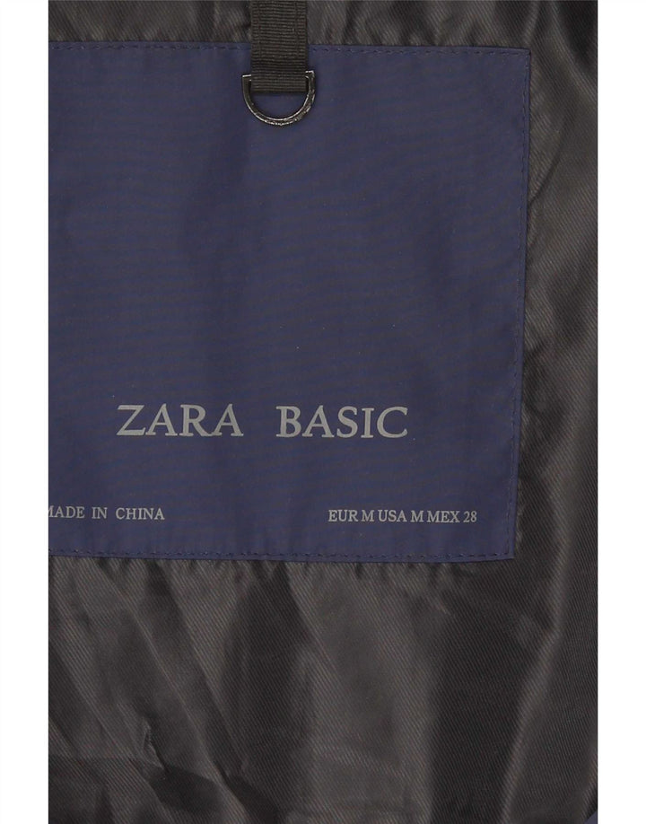 Женский утепленный жилет Zara UK 12, средний темно-синий, полиэстер