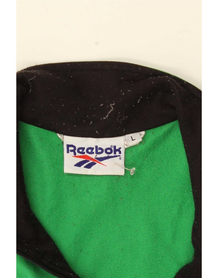 Мужская спортивная куртка Reebok с графическим рисунком, большая зеленая с цветными блоками
