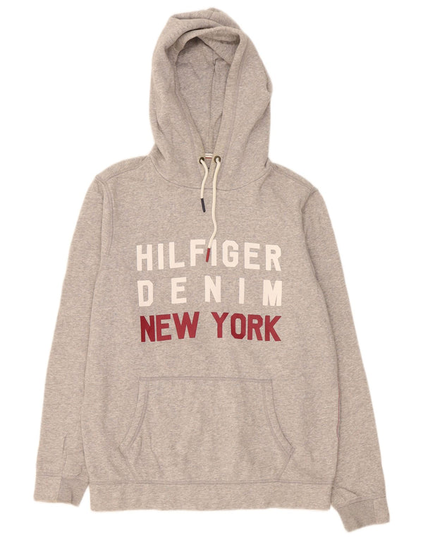 Мужской джемпер с капюшоном Tommy Hilfiger, большой серый, хлопок
