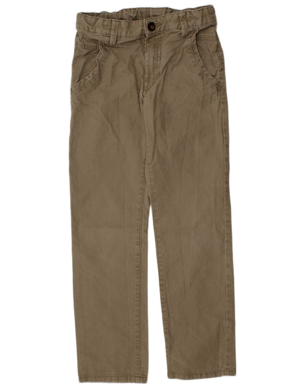 Benetton Boys Straight Chino Trousers 7-8 Years Medium W24 L24 Khaki Cotton