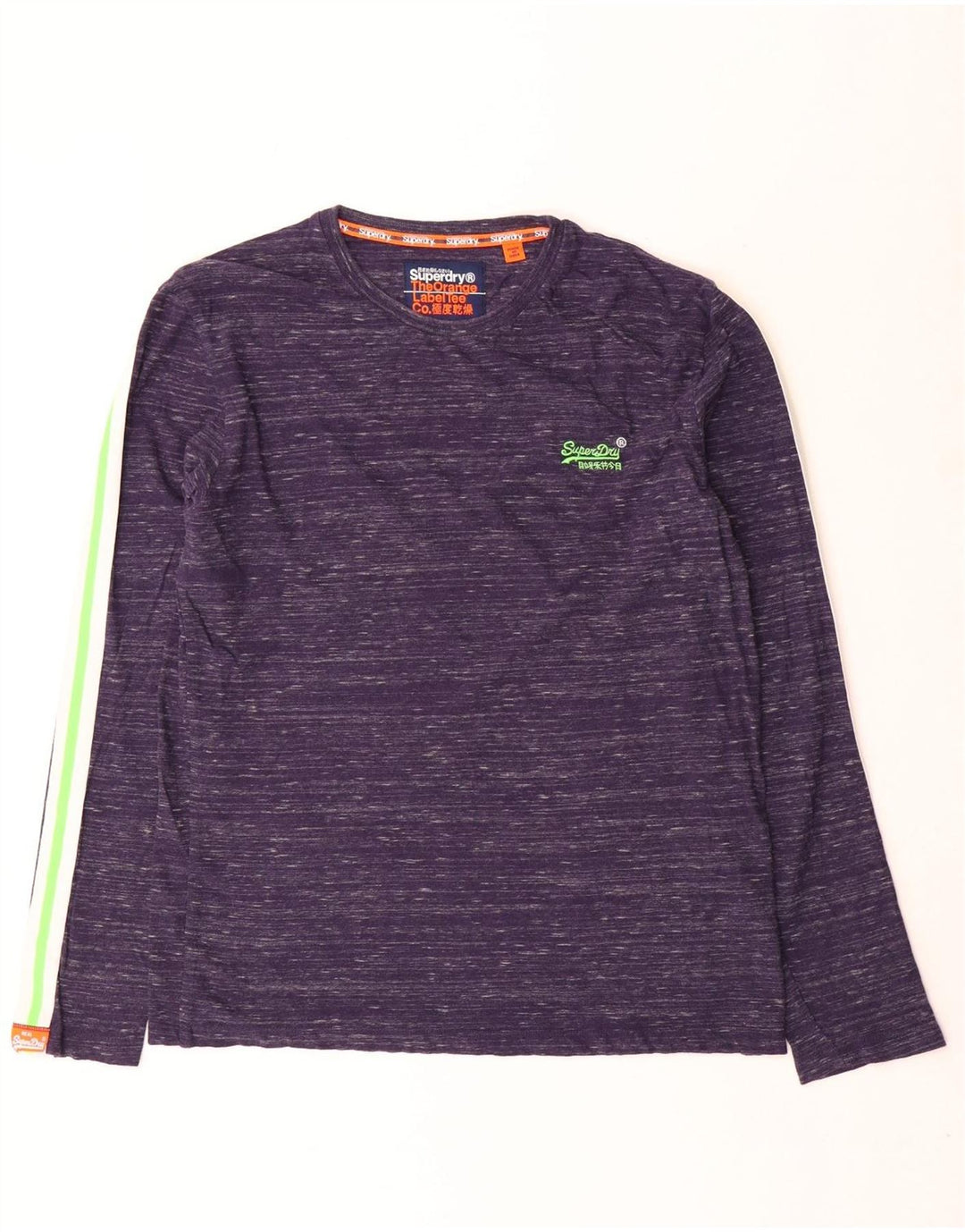 Мужской топ Superdry с длинным рукавом, большой размер, темно-синий, крапчатый, хлопок