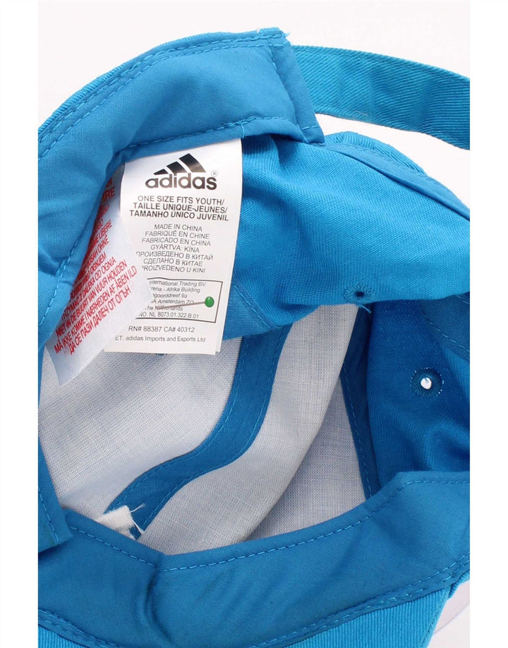 Бейсболка Adidas для мальчиков с рисунком, один размер, синяя, хлопковая