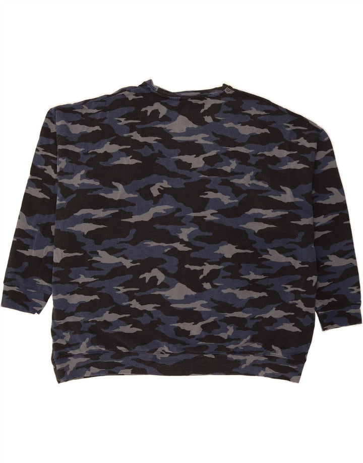 ATHLETA Womens Oversized Sweatshirt Jumper UK 20 2XL Navy Blue Camouflage Vintage Athleta and Second-Hand Athleta from Messina Hembry 