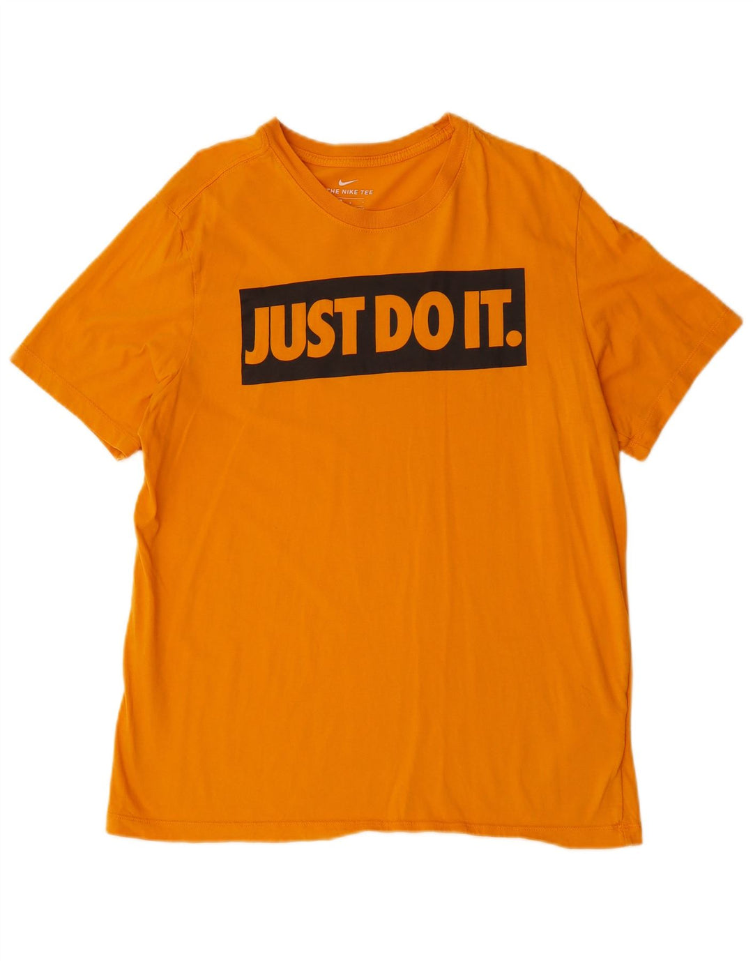 NIKE Mens Graphic T-Shirt Top Large Orange Cotton