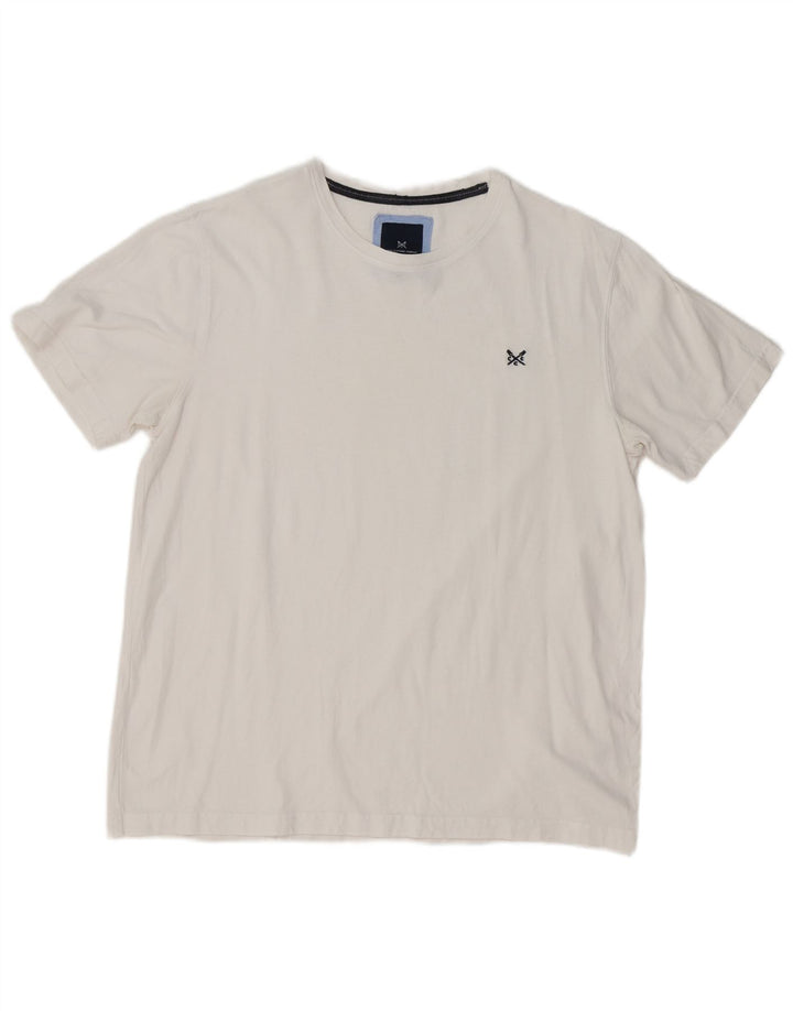 Crew Clothing Мужская футболка большого размера из хлопка белого цвета