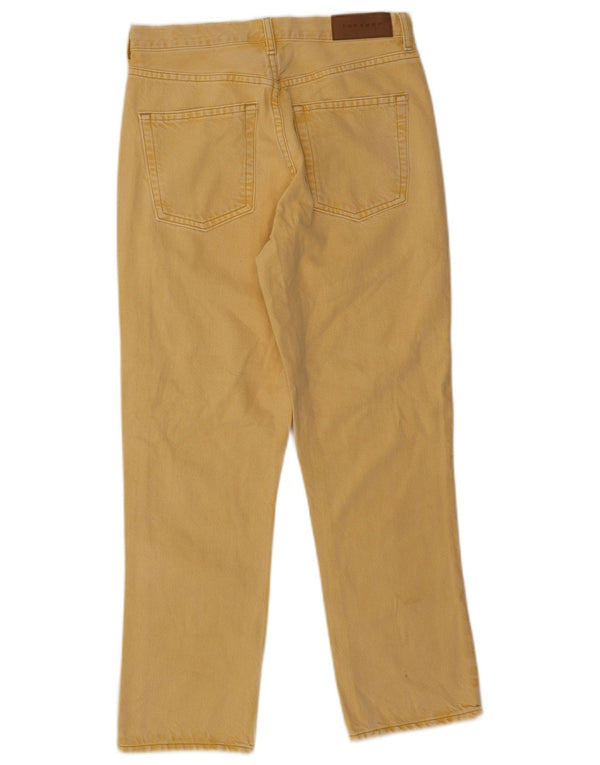 Женские прямые джинсы Topshop UK 10, маленькие W28 L26, желтый хлопок