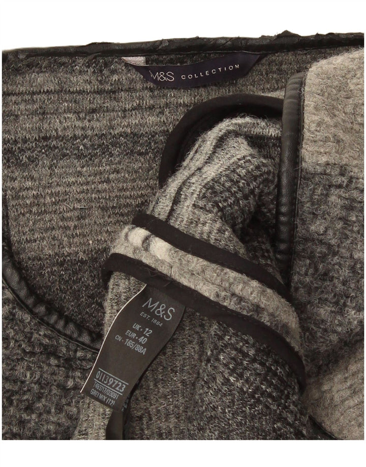 Женский удлиненный кардиган Marks & Spencer UK 12, средний серый в клетку