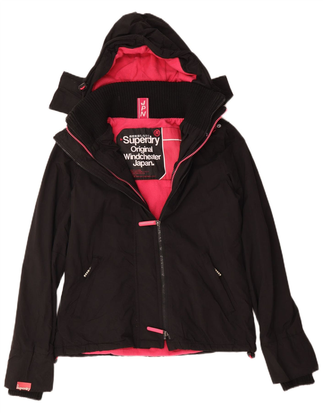 Женская ветровка с капюшоном Superdry UK 14, средний черный