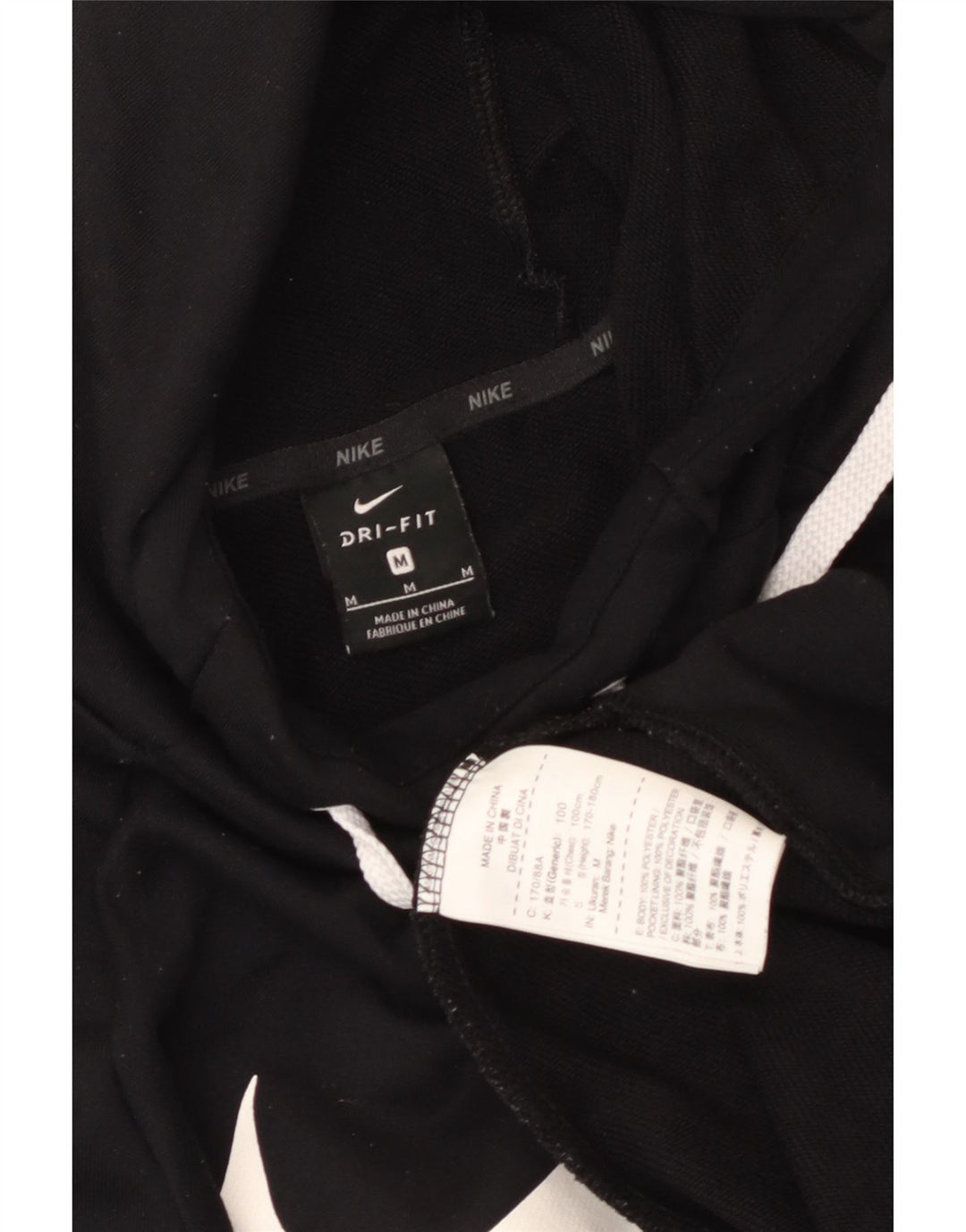 Мужской джемпер с капюшоном с графическим рисунком Nike Dri Fit, средний черный, полиэстер