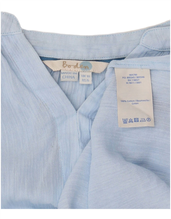 Женская блузка оверсайз с длинными рукавами BODEN, размер UK 10, маленький синий хлопок