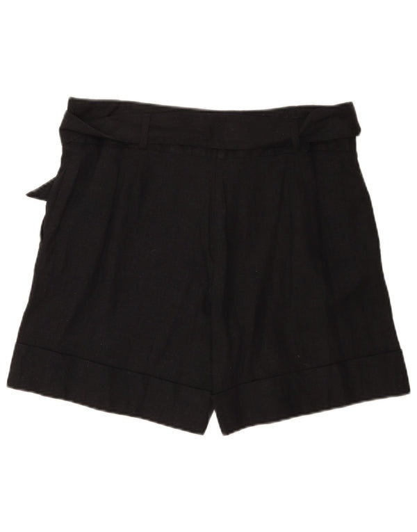 Женские повседневные шорты Marks & Spencer UK 12 Medium W32, черные льняные