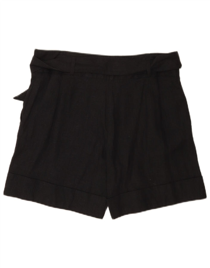 Женские повседневные шорты Marks & Spencer UK 12 Medium W32, черные льняные
