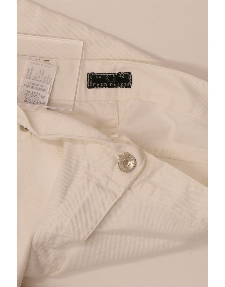 Женские прямые джинсы-капри Fred Perry со средней посадкой IT 42 Medium W27 L18 Белые