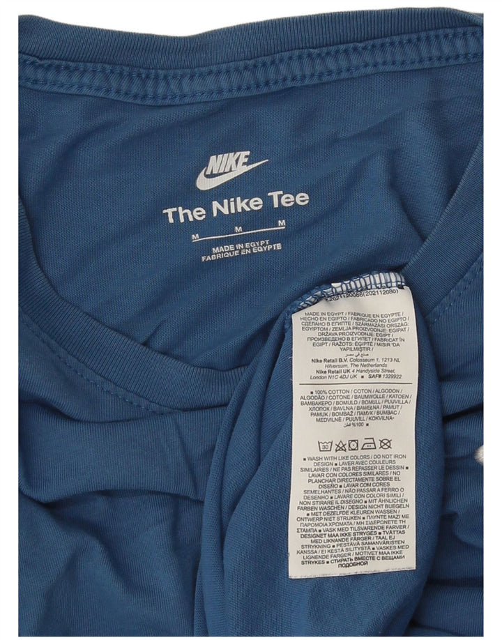 Мужская футболка NIKE из хлопка среднего синего цвета