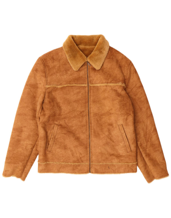 Женская замшевая куртка Mauritius из шерпа UK 18 XL Коричневая