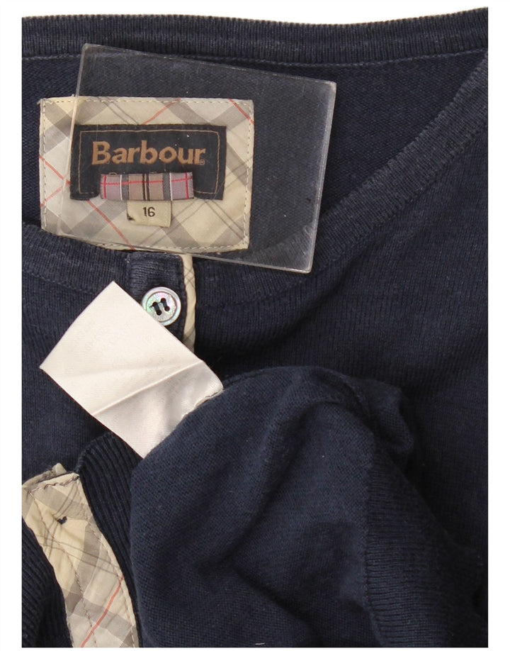 Женский кардиган BARBOUR UK 16, большой темно-синий, хлопок