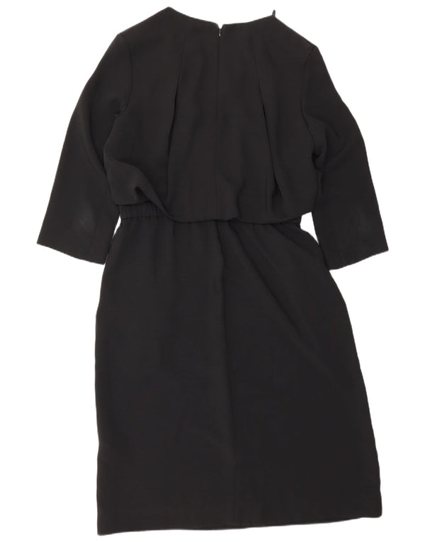 Cos Womens 3/4 Sleeve Sheath Dress EU 38 Medium Black Polyester