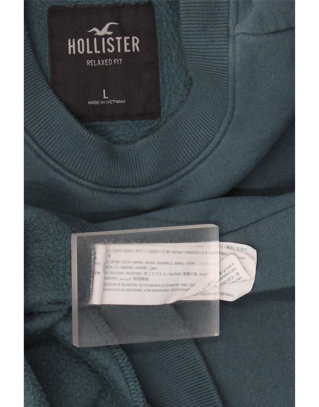 Мужской свитер с рисунком Hollister, большой синий хлопковый джемпер