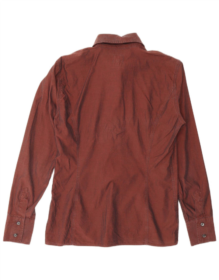 Женская рубашка CALVIN KLEIN JEANS UK 12, средний бордовый хлопок, хлопок