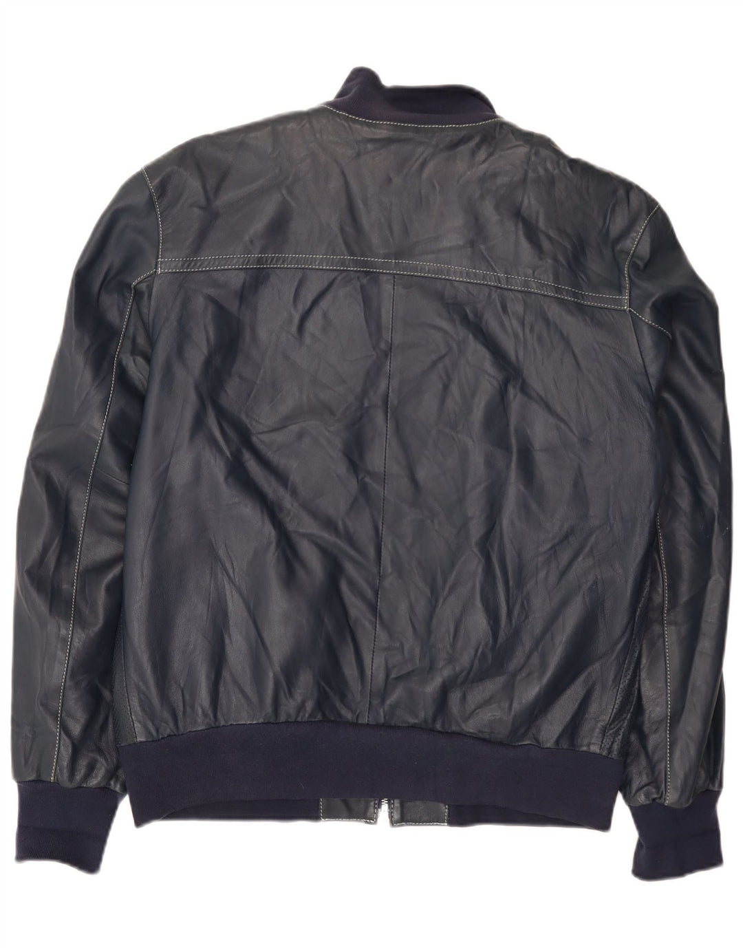 Мужская кожаная куртка Harmont & Blaine UK 40, большая темно-синяя кожаная