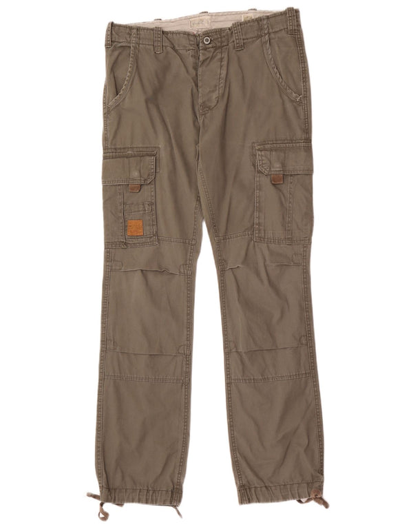 Мужские брюки-карго Jack & Jones W33 L34, серые, хлопковые