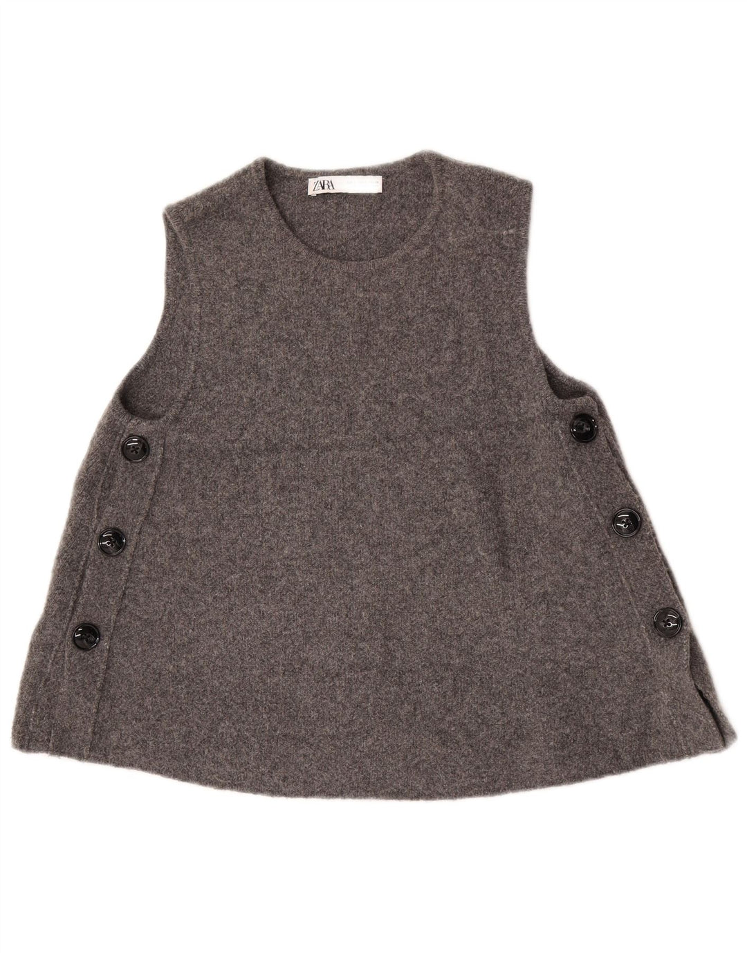 Женская майка без рукавов Zara UK 10, маленькая, серая, шерсть