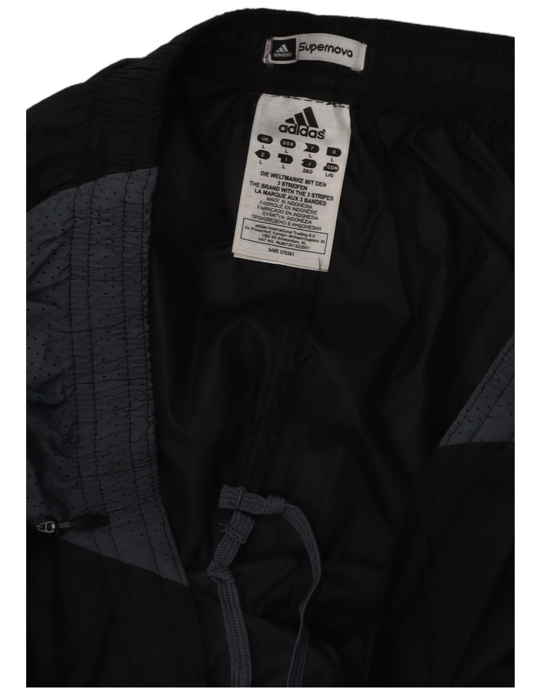 Мужские спортивные брюки ADIDAS, большие черные полиэстер с цветными блоками