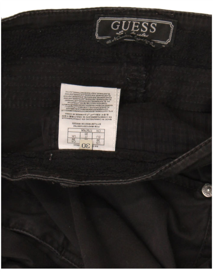 Guess Женские укороченные брюки W30 L25, черные хлопковые