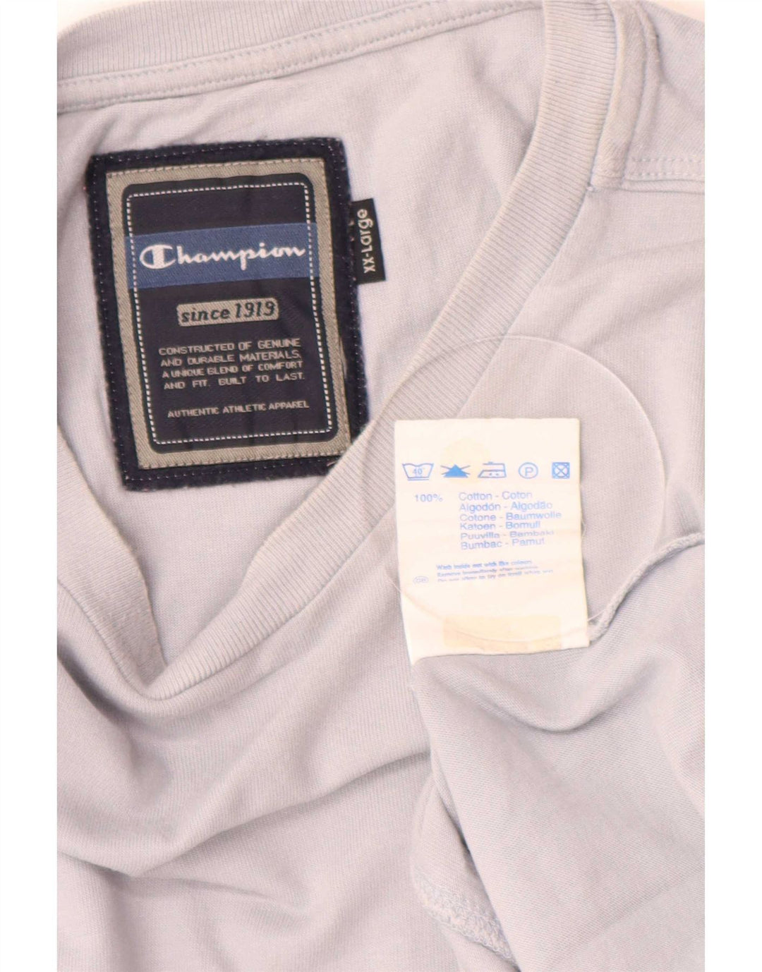 Мужской топ Champion с длинным рукавом 2XL, синий хлопок