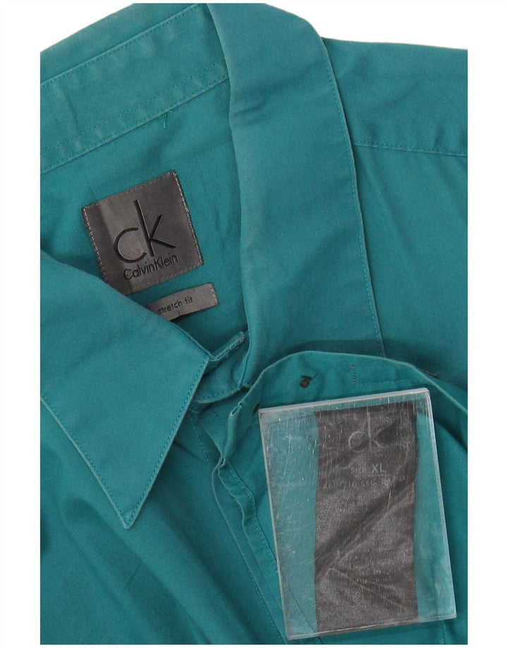 Мужская рубашка-стрейч CALVIN KLEIN XL, зеленый хлопок