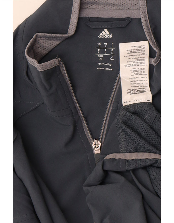 Мужская спортивная куртка Adidas Climalite, большая серая полиэстеровая куртка
