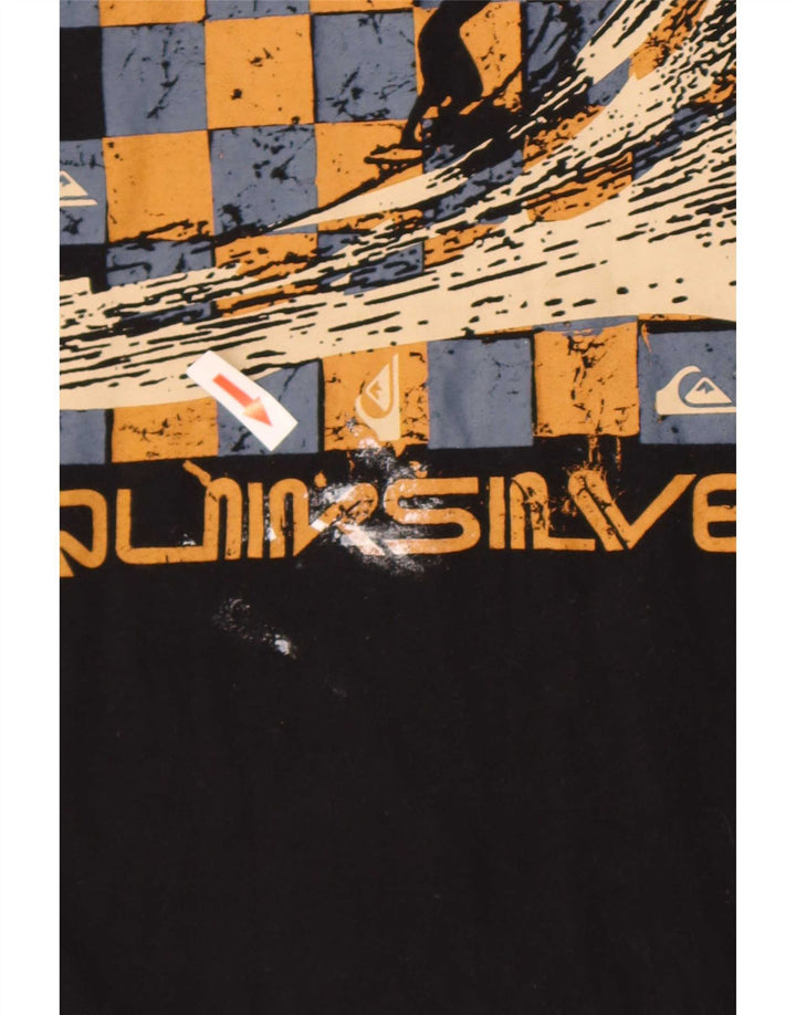 Мужская футболка Quiksilver Regular с графическим рисунком, большой черный хлопок